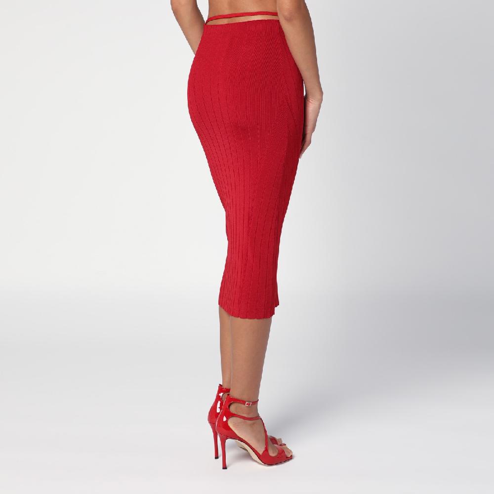 JACQUEMUS Gonna midi Pralù rossa ACQUISTA ORA
