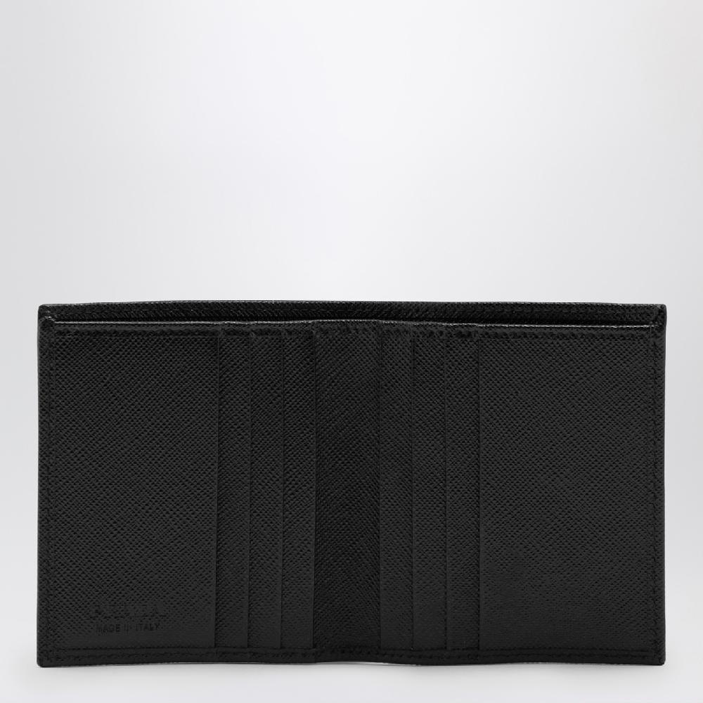 Prada Portafoglio nero in Saffiano Sostegno trimestrale
