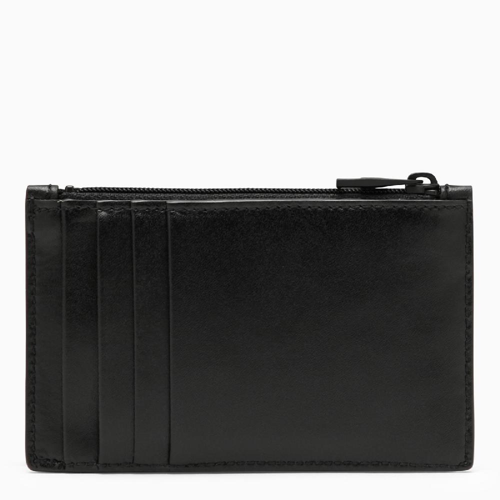 Alexander McQueen Portacarte con zip nero in pelle con logo Enormi sconti