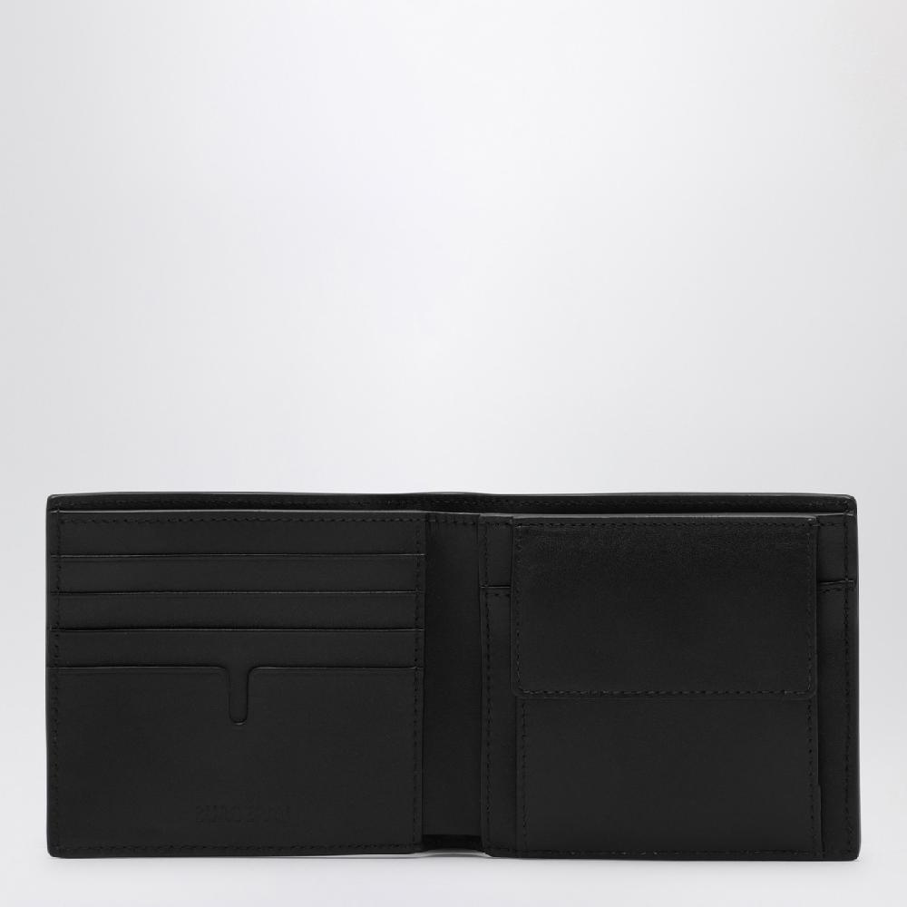 Burberry Portafoglio bi-fold nero in pelle Check impresso 50% di sconto con spedizione gratuita