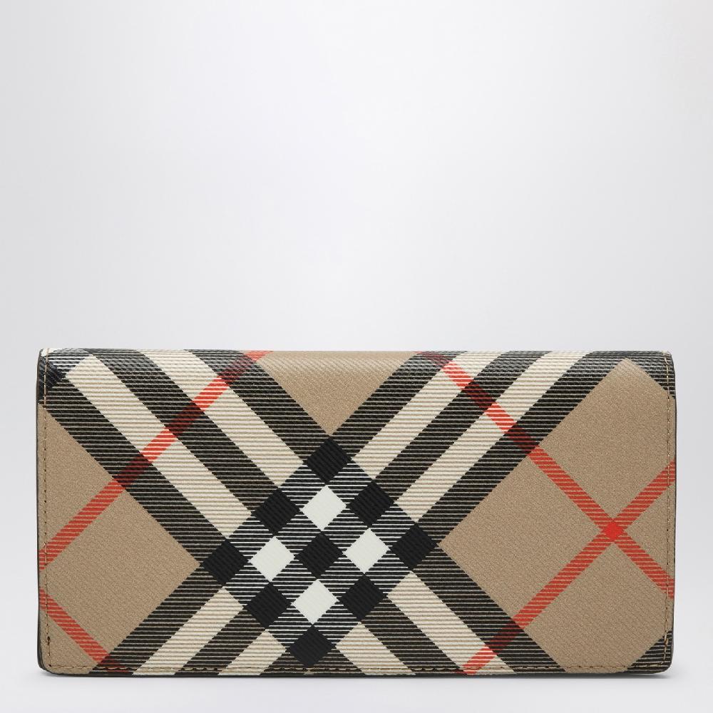 Burberry Portafoglio continental grande in Check beige Officina