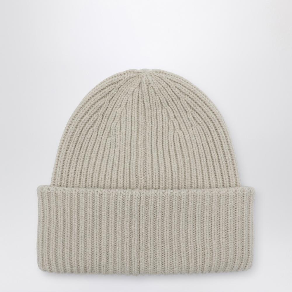 Moncler Cuffia beige in lana e cashmere In Linea