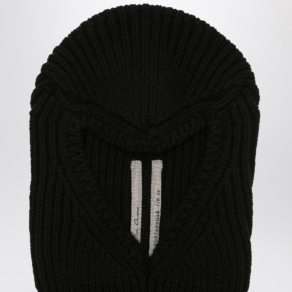 Rick Owens Balaclava Porterville Skull nero in cashmere Vendita
