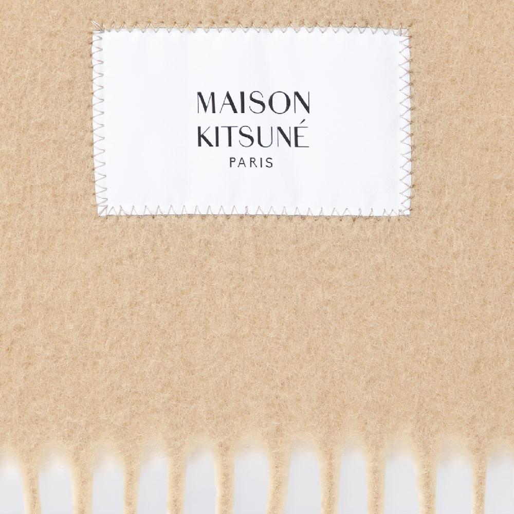 Maison Kitsunu00e9 Sciarpa beige chiara in misto lana Spedizione Gratuita