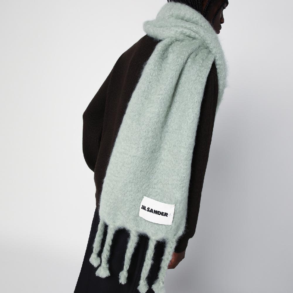 Jil Sander Sciarpa verde chiara in misto mohair Soddisfazione Garantita