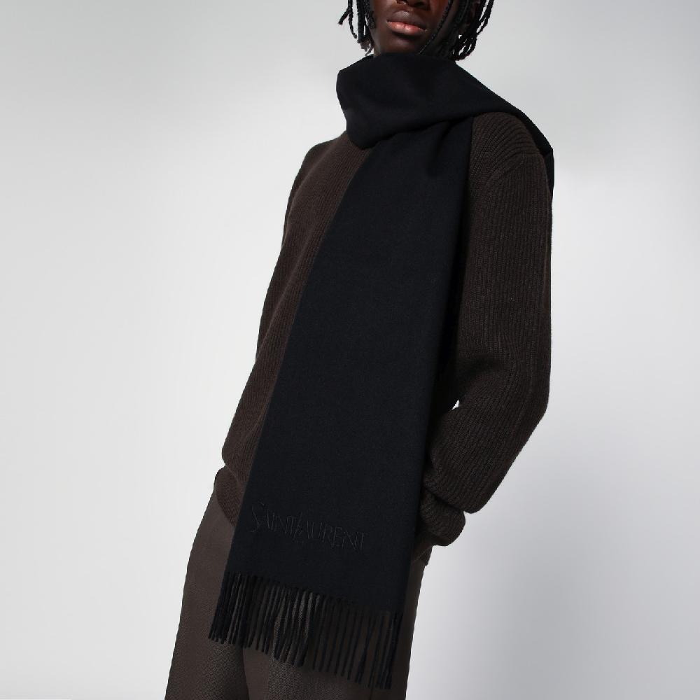 Saint Laurent Sciarpa nera in cashmere Promozione Limitata
