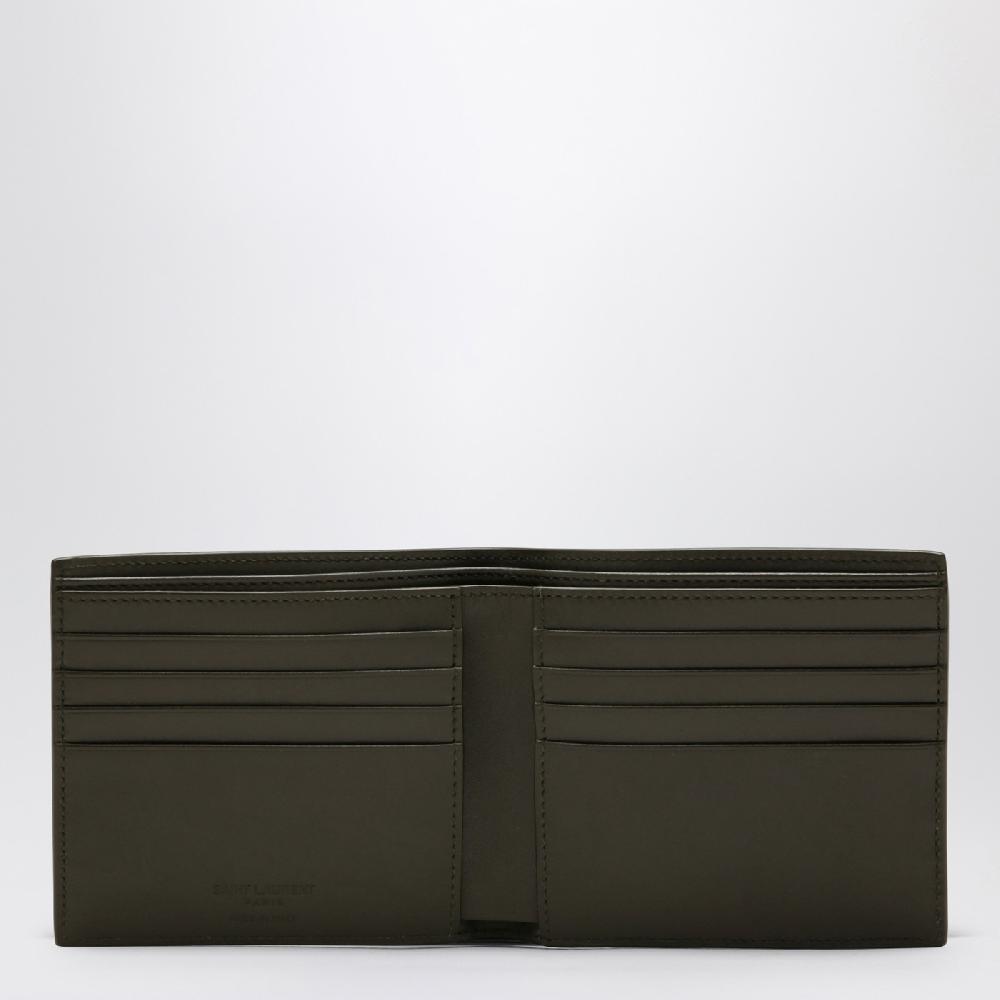 Saint Laurent Portafoglio bi-fold verde muschio in pelle Fino Al -60%