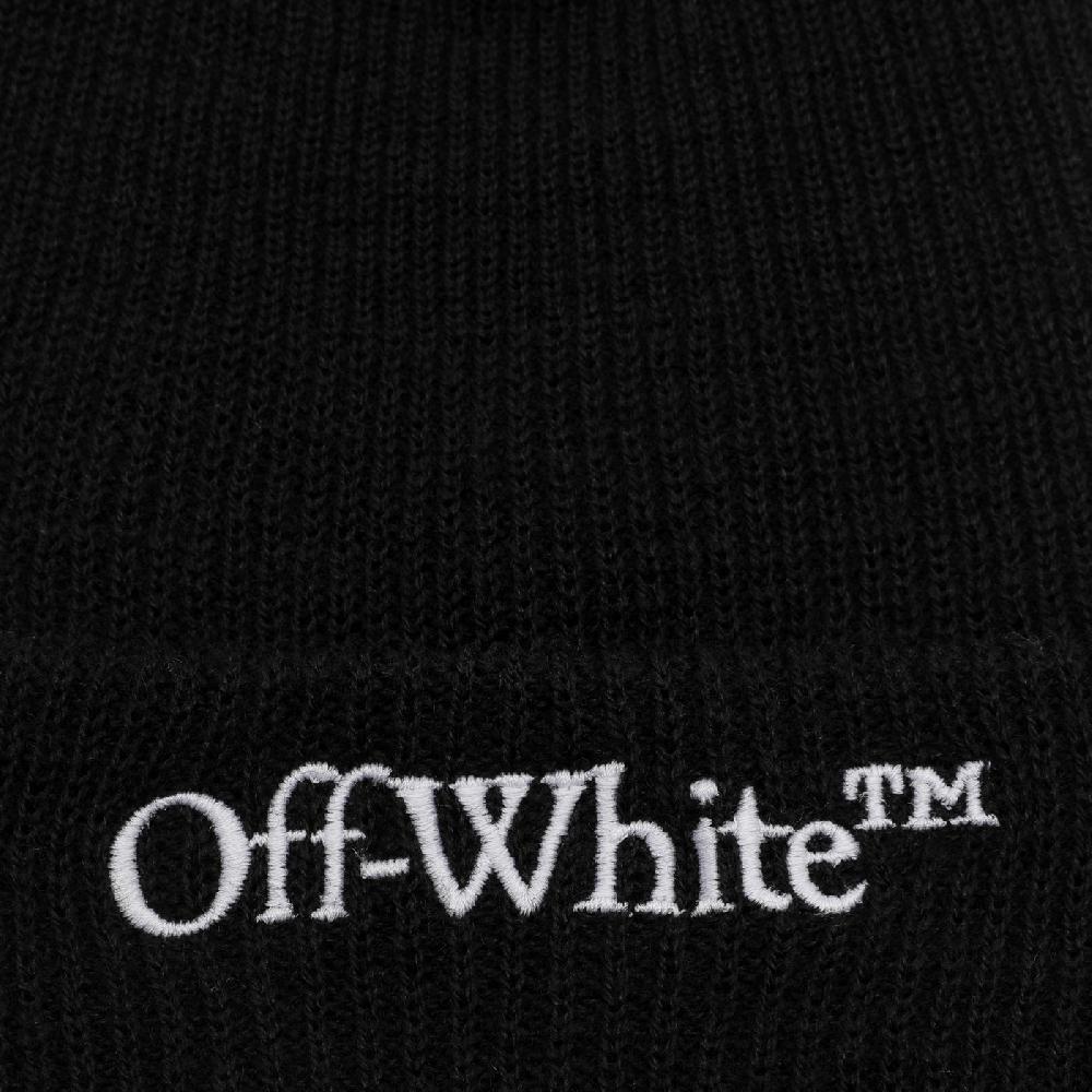 Off-Whiteu2122 Cuffia nera in lana con logo Prezzo Ridotto