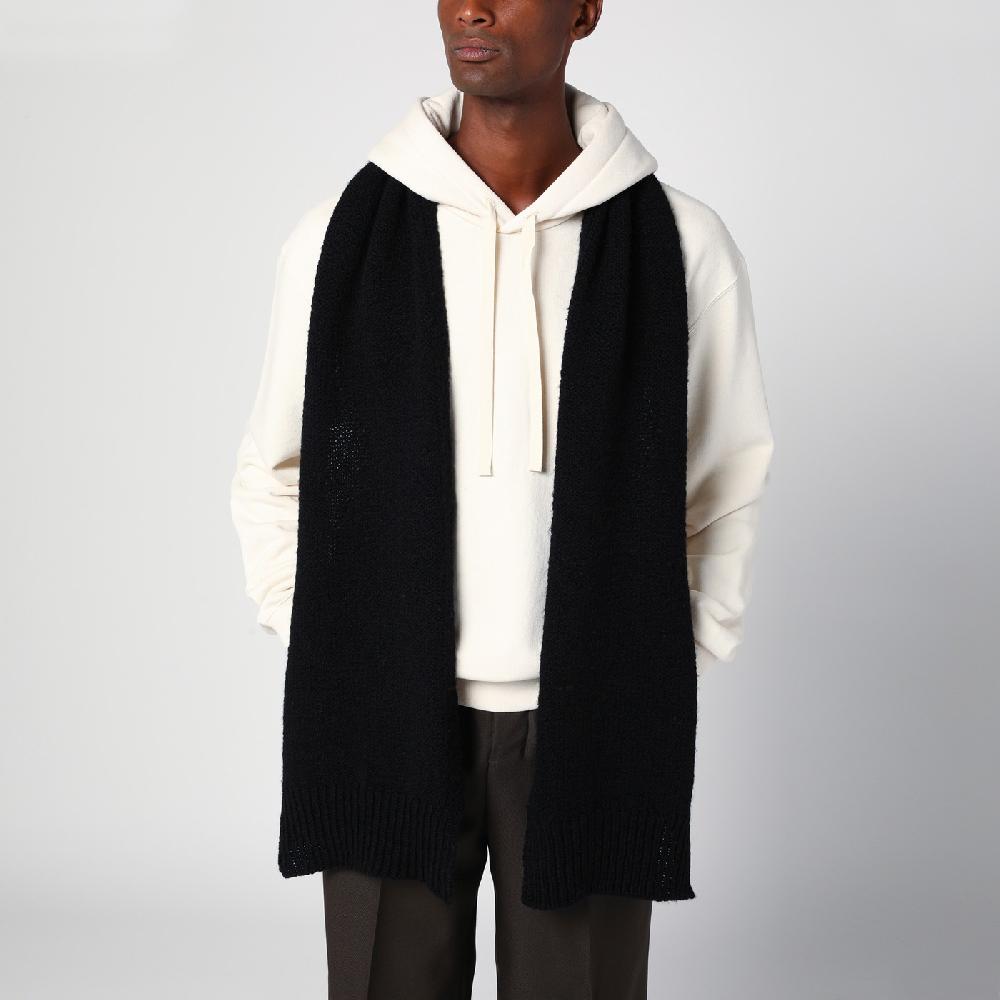 Jil Sander Sciarpa nera in lana Sottocosto