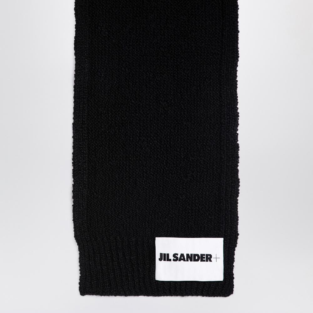Jil Sander Sciarpa nera in lana Sottocosto