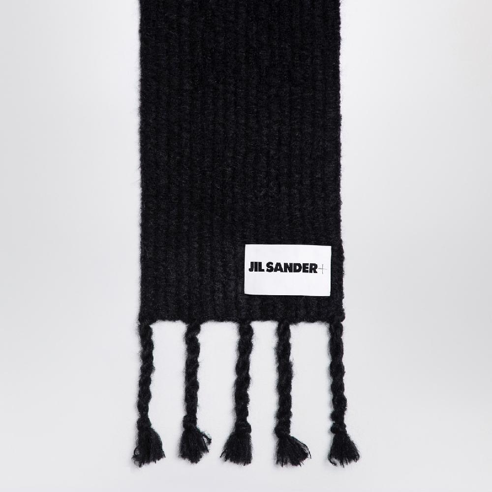 Jil Sander Sciarpa nera in misto mohair Convenienza