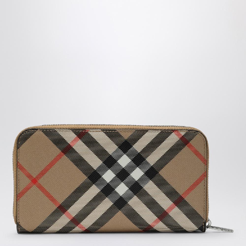 Burberry Portafoglio con zip beige motivo Check Online