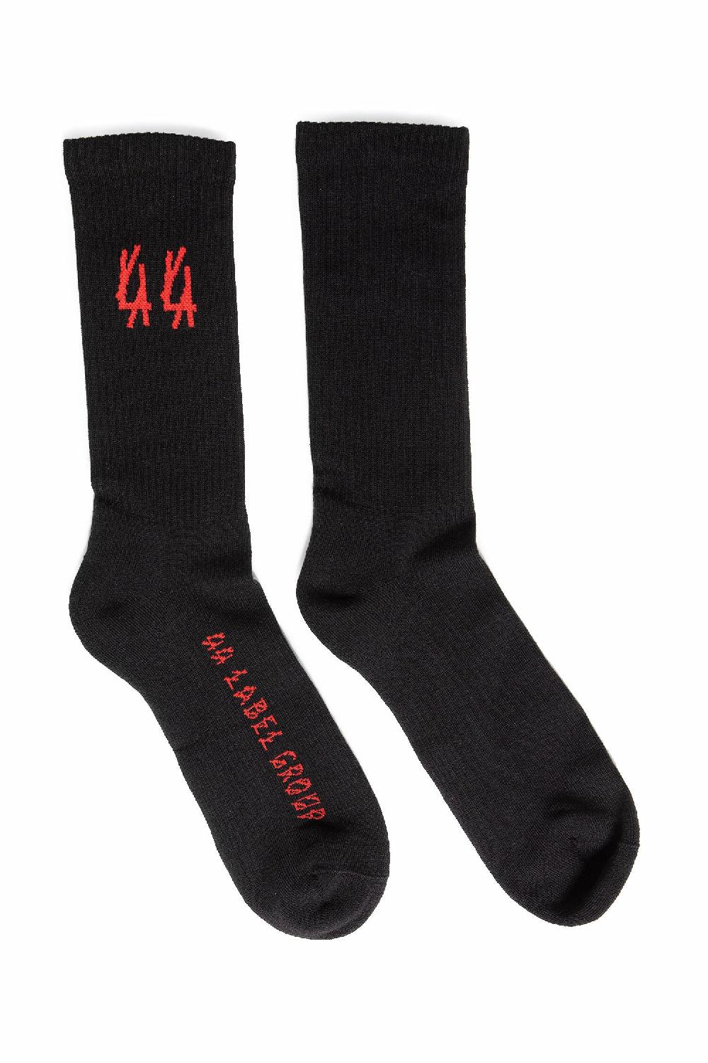 Antonioli 44 LABEL GROUP MAN BLACK SOCKS Ritorno libero