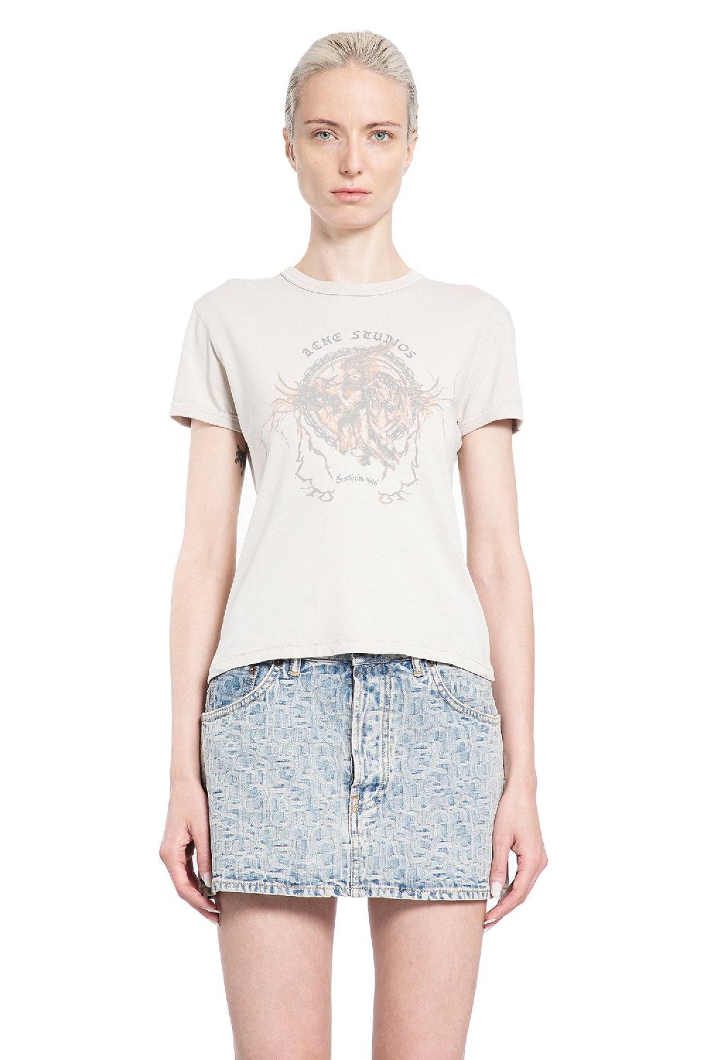 Antonioli ACNE STUDIOS WOMAN GREY T-SHIRTS & TANK TOPS Promozione Limitata