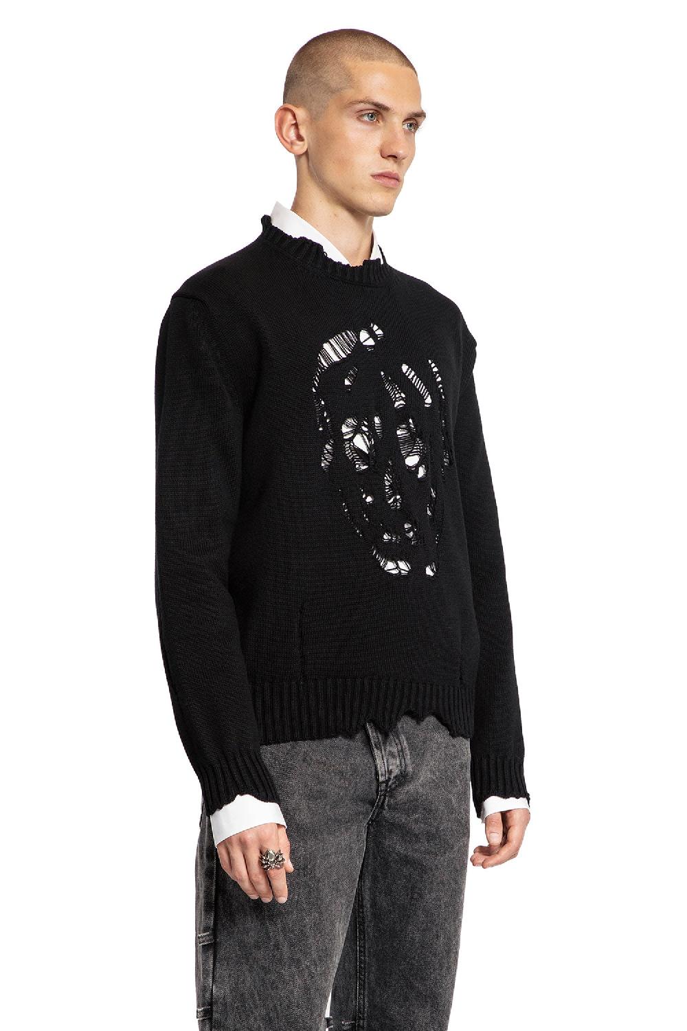 Antonioli ALEXANDER MCQUEEN MAN BLACK KNITWEAR Sottocosto