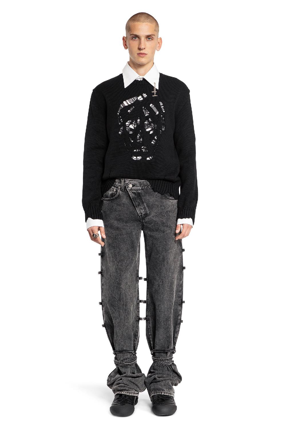 Antonioli ALEXANDER MCQUEEN MAN BLACK KNITWEAR Sottocosto