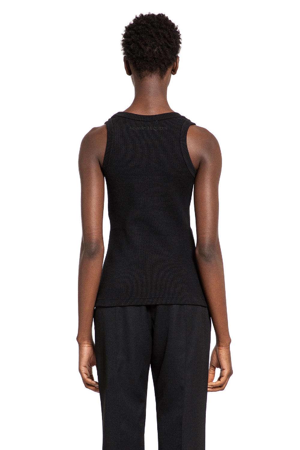 Antonioli ALEXANDER MCQUEEN WOMAN BLACK T-SHIRTS & TANK TOPS Promozione