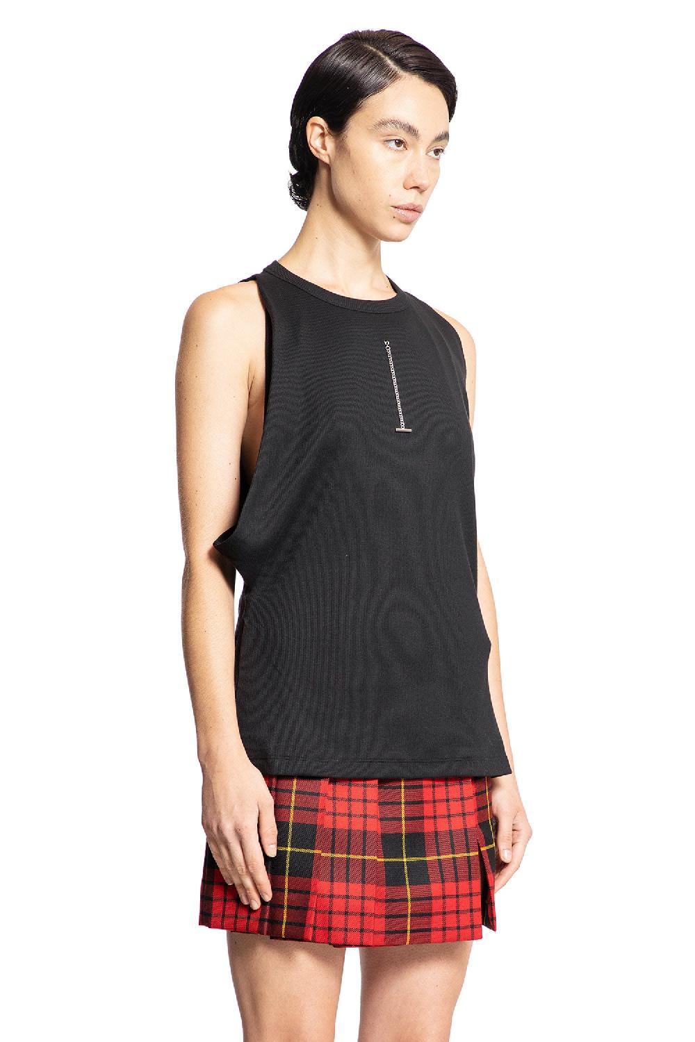 Antonioli ALEXANDER MCQUEEN WOMAN BLACK T-SHIRTS & TANK TOPS Spedizione Gratuita