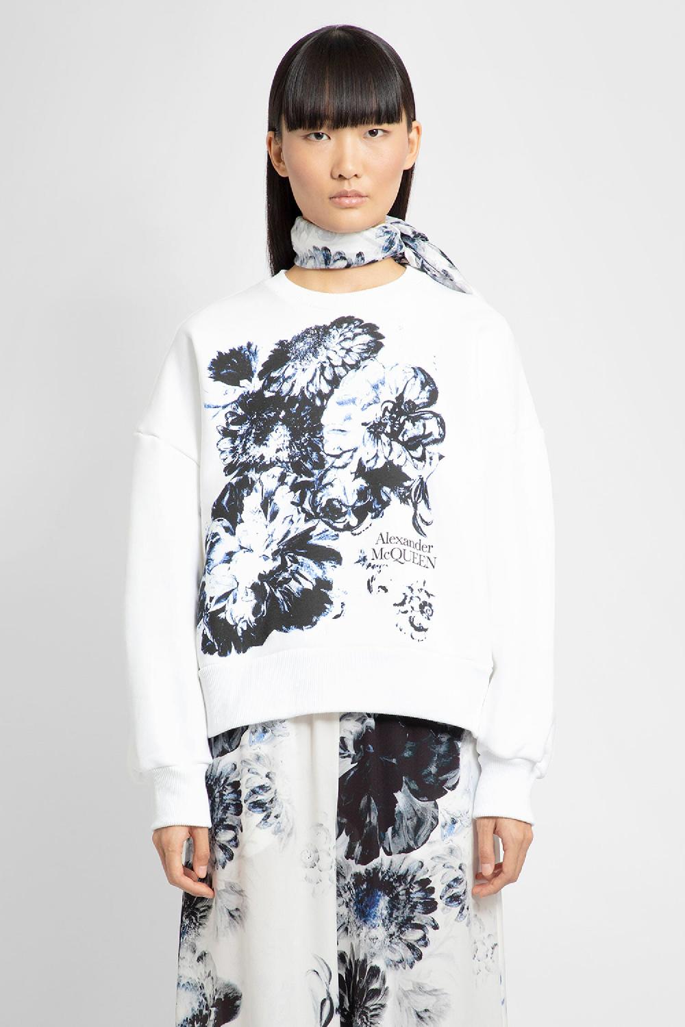 Antonioli ALEXANDER MCQUEEN WOMAN WHITE SWEATSHIRTS Prezzo di fabbrica