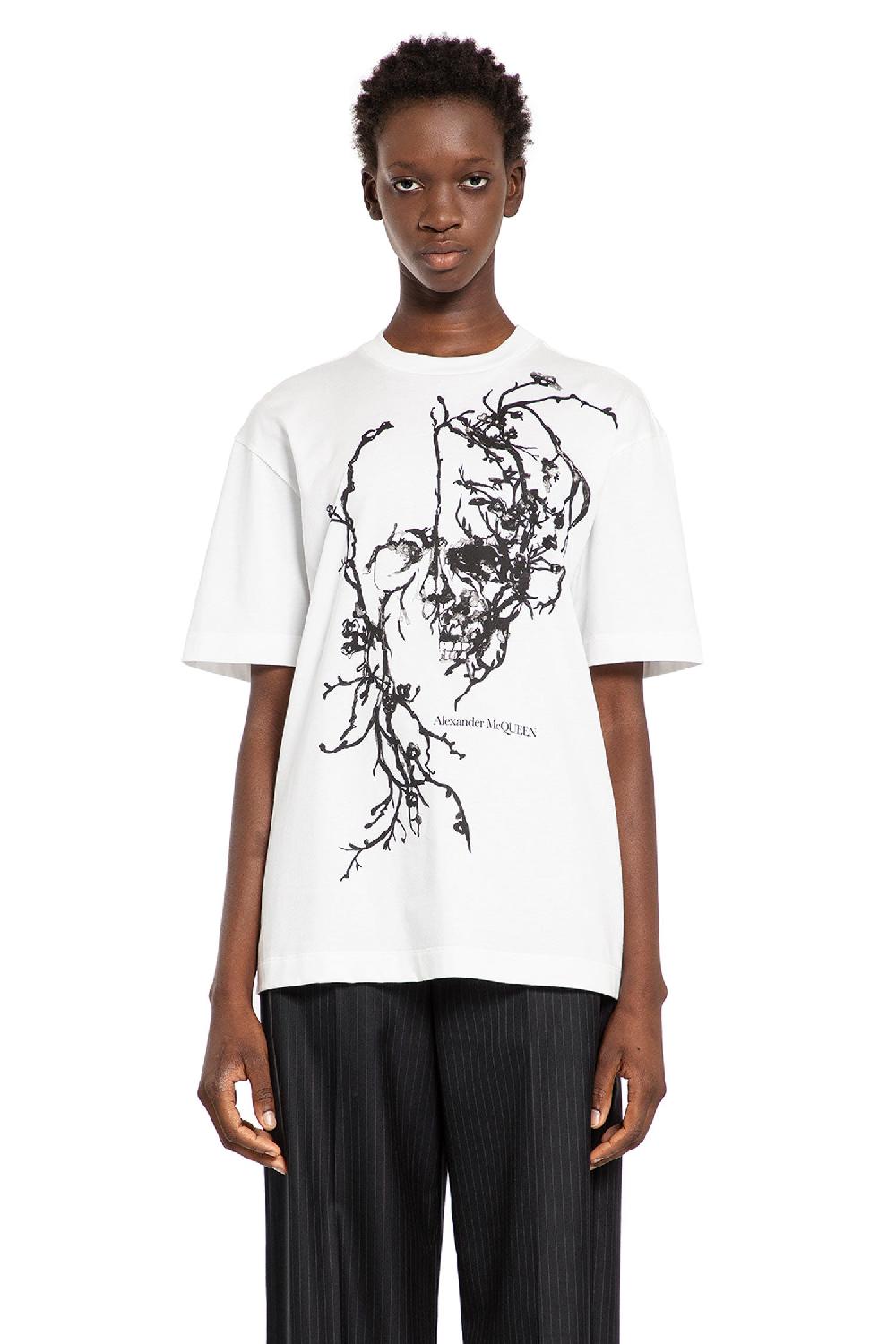 Antonioli ALEXANDER MCQUEEN WOMAN WHITE T-SHIRTS & TANK TOPS Comprare a buon mercato