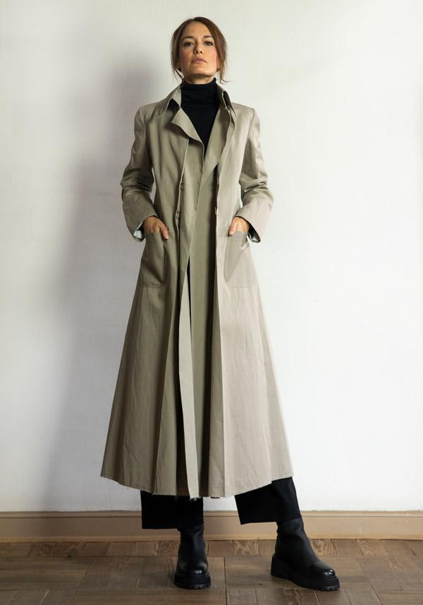 Rose & Lini IBRIGU COTTON TRENCH COAT “055” TAUPE Nuovo