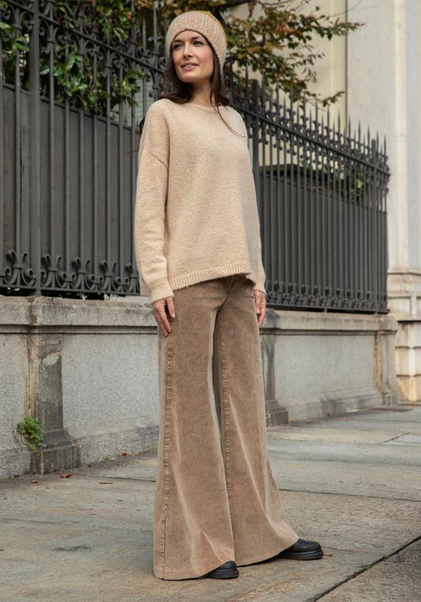 Rose & Lini BASE MILANO ALPACA “4320” BEIGE PULLOVER Rilascio limitato