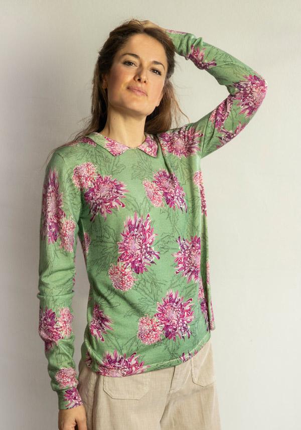 Rose & Lini IN BED WITH YOU WOOL FLORAL SWEATER “22” SAGE 2025