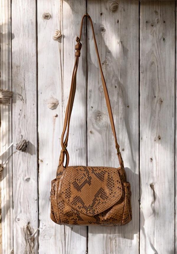 Rose & Lini JÉRÔME DREYFUSS “HELMUT S” GOLD PYTHON BAG Negozio