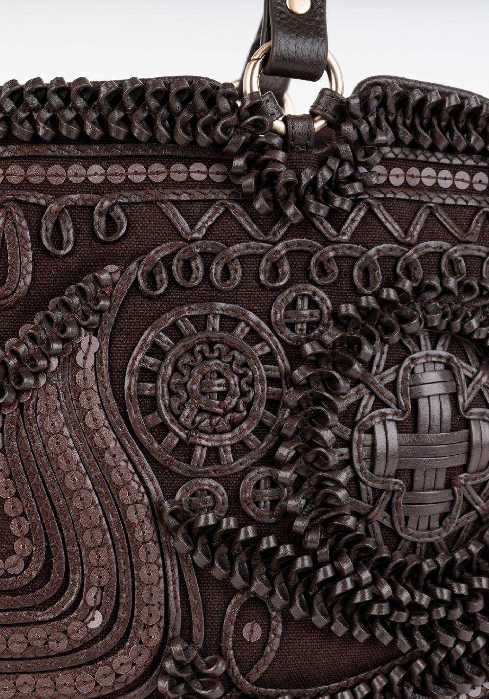 Rose & Lini JAMIN PUECH “RODRIGUEZ” DARK BROWN EMBROIDERED BAG 2025