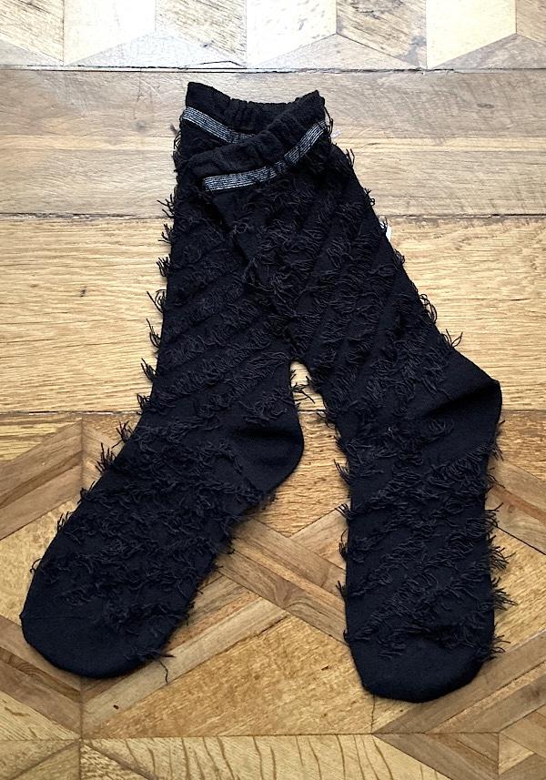 Rose & Lini ANTIPAST WOOL “FRINGE” AS-223 SOCKS BLACK Qualità