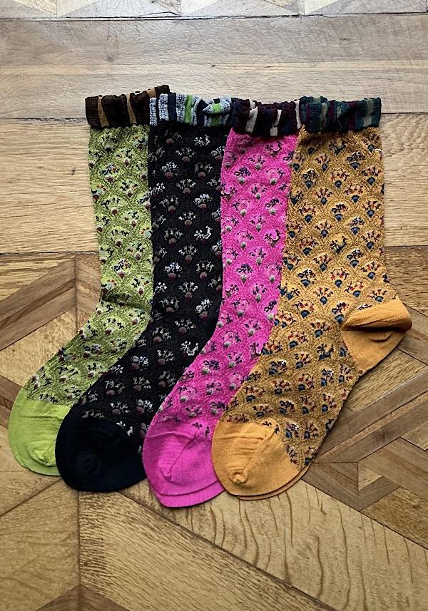 Rose & Lini ANTIPAST WOOL “FUN FAN” AM-501A SOCKS DARK BROWN Offerte