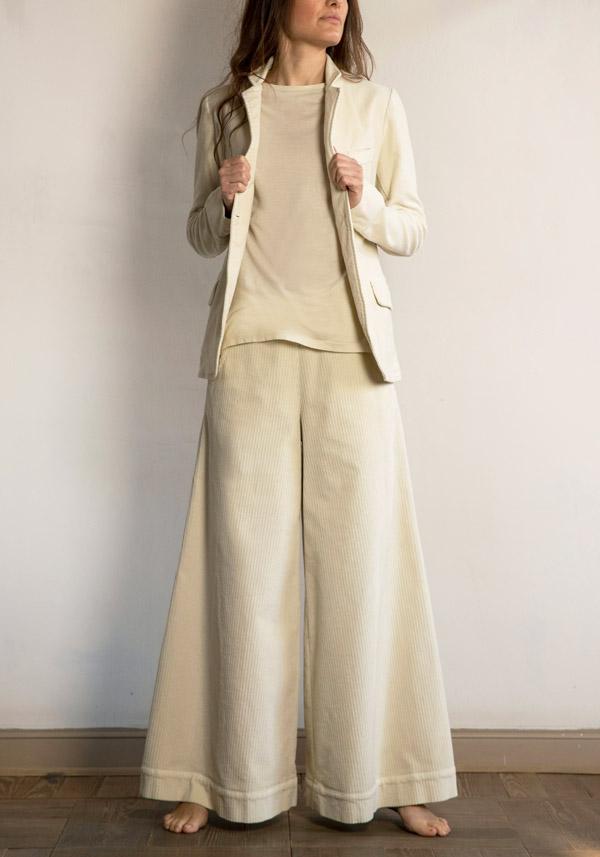 Rose & Lini BARBARA TANI COTTON “PANTS 457 V03” CORDUROY FLOUR Negozio