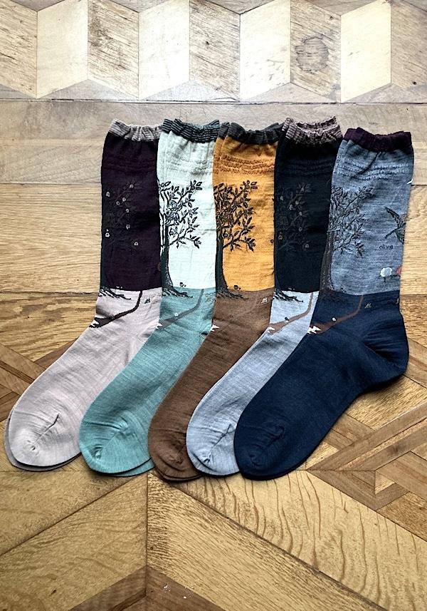 Rose & Lini ANTIPAST WOOL “OLIVE HARVEST” AM-790 SOCKS BLACK Smaltimento dello stoccaggio