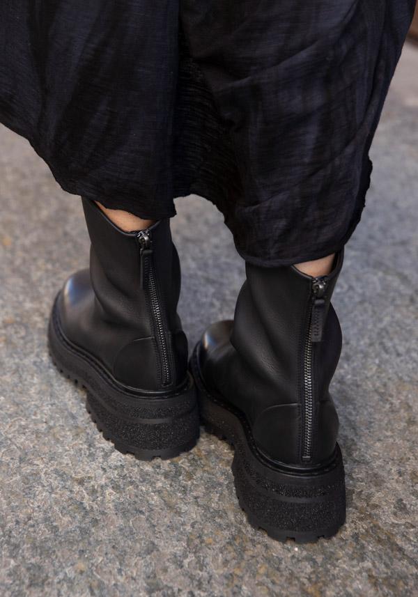 Rose & Lini MARSÈLL “CARRO” BLACK LEATHER ANKLE BOOTS Vendita Economica