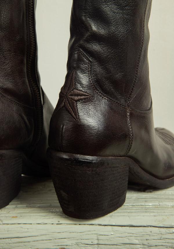 Rose & Lini FAUZIAN JEUNESSE “IGNIS” EBONY LEATHER TEXAS BOOT Italia