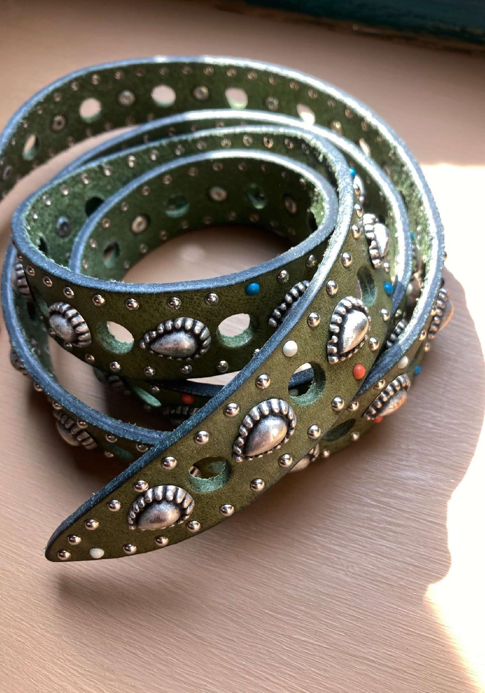 Rose & Lini NANNI MILITARY STUDDED LEATHER “BELT 336” Pezzi Unici