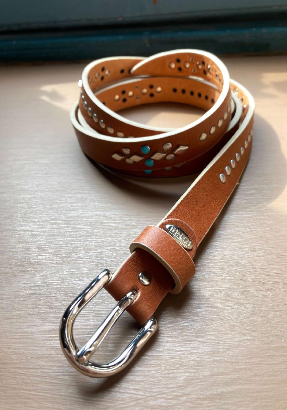 Rose & Lini NANNI GINGER STUDDED LEATHER “BELT 343” Qualità Garantita