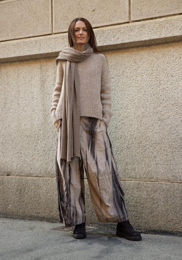 Rose & Lini FALIERO SARTI CASHMERE & WOOL “DUDI” TAUPE SCARF Vendita Calda