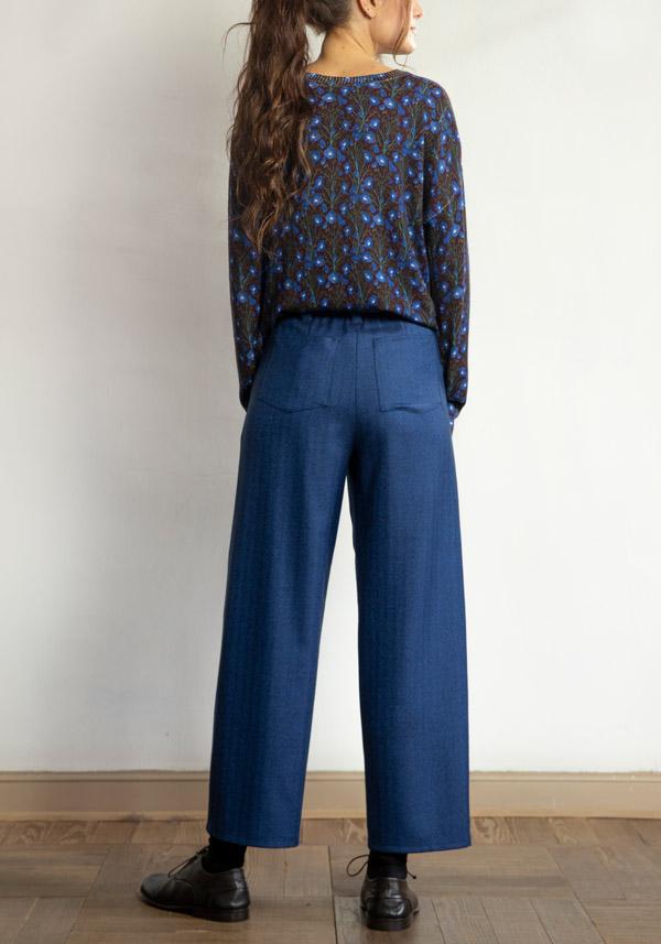 Rose & Lini BARBARA TANI WOOL “PANTS 462 LANA” BLUE Vendite Flash