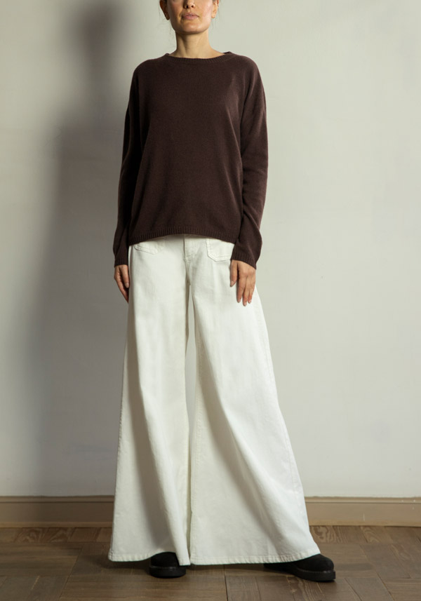 Rose & Lini PS. DON’T FORGET ME “GRACE DYED” WIDE LEG PANTS MILK Negozio