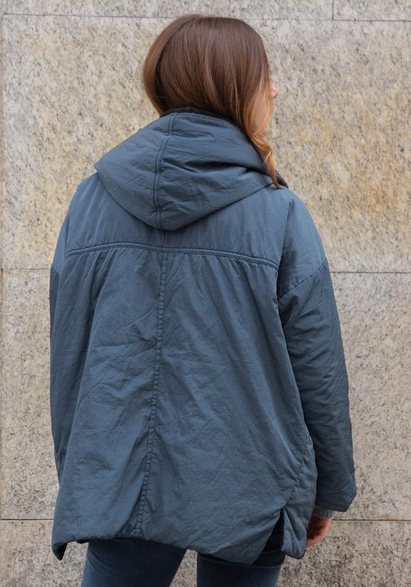 Rose & Lini KIMONORAIN REVERSIBLE “BASIC” JACKET LEAD & BLACK Italy