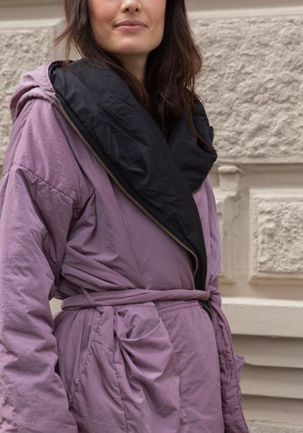 Rose & Lini KIMONORAIN REVERSIBLE “BASIC” JACKET POWDER & BLACK Italia