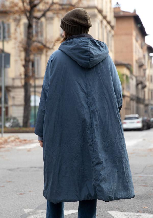 Rose & Lini KIMONORAIN REVERSIBLE “DUST COAT” LEAD & BLACK Nuovo