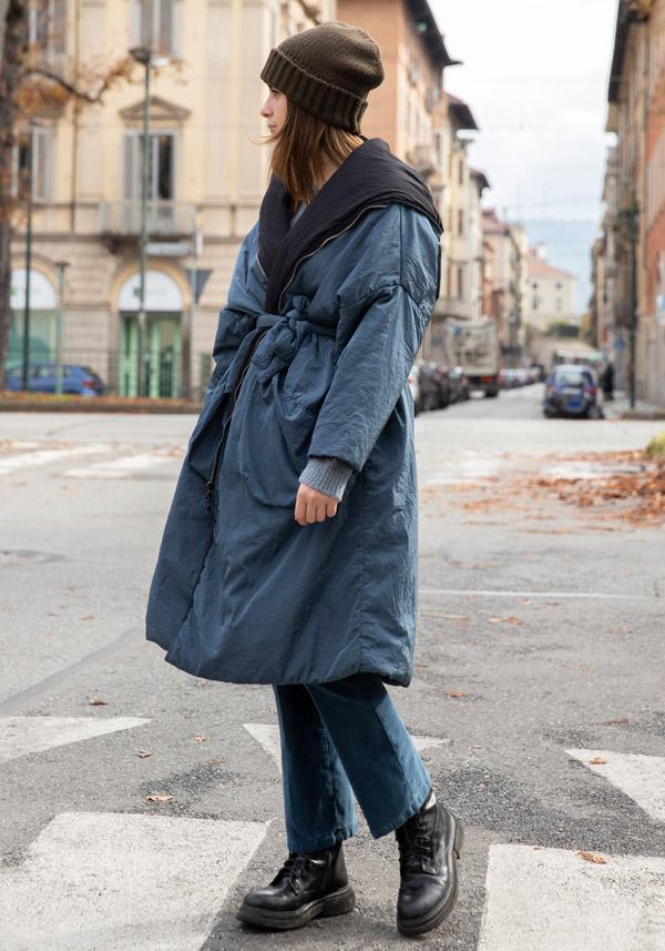 Rose & Lini KIMONORAIN REVERSIBLE “DUST COAT” LEAD & BLACK Nuovo