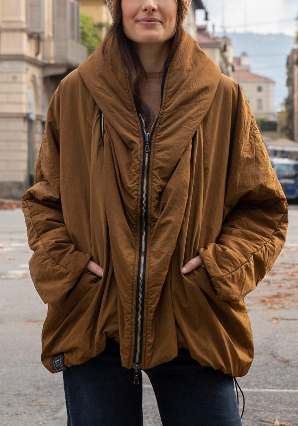 Rose & Lini KIMONORAIN REVERSIBLE “KIMONO HOODIE” JACKET TOFFEE & BLACK Qualità