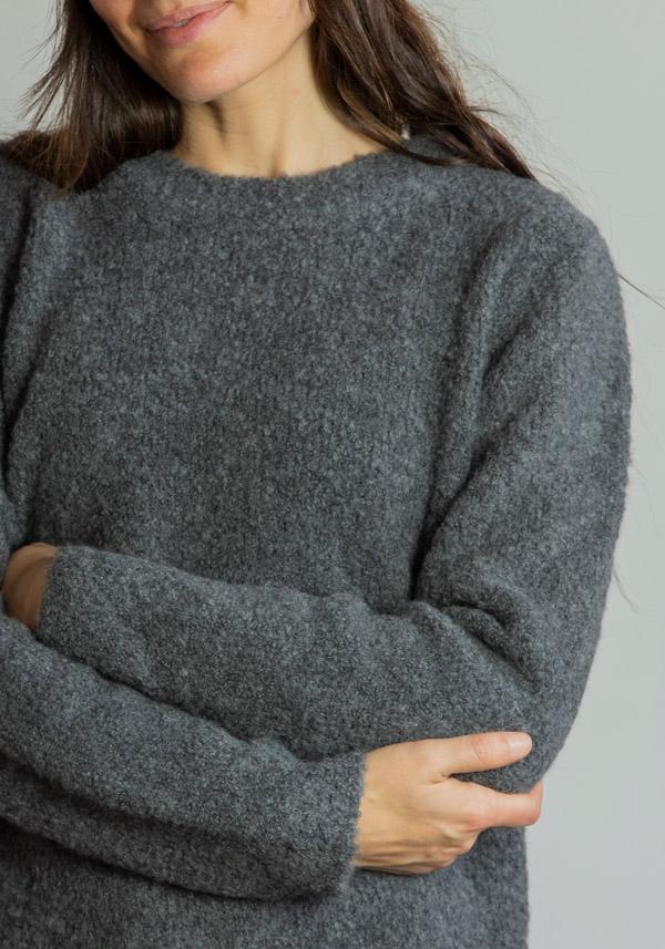 Rose & Lini SAVERIO PALATELLA CASHMERE & SILK “CREW NECK BOXY” GREY KNIT Soddisfazione Garantita