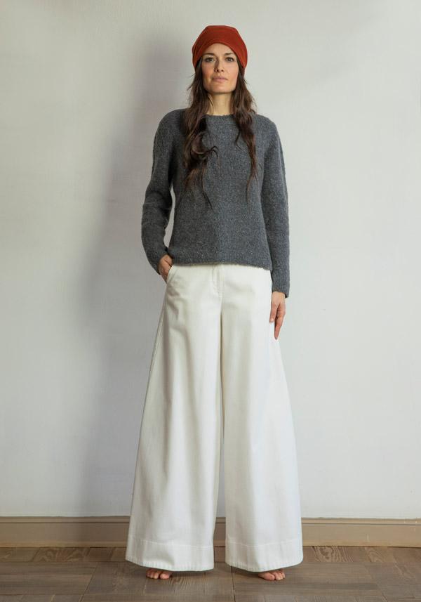 Rose & Lini SAVERIO PALATELLA CASHMERE & SILK “CREW NECK BOXY” GREY KNIT Soddisfazione Garantita