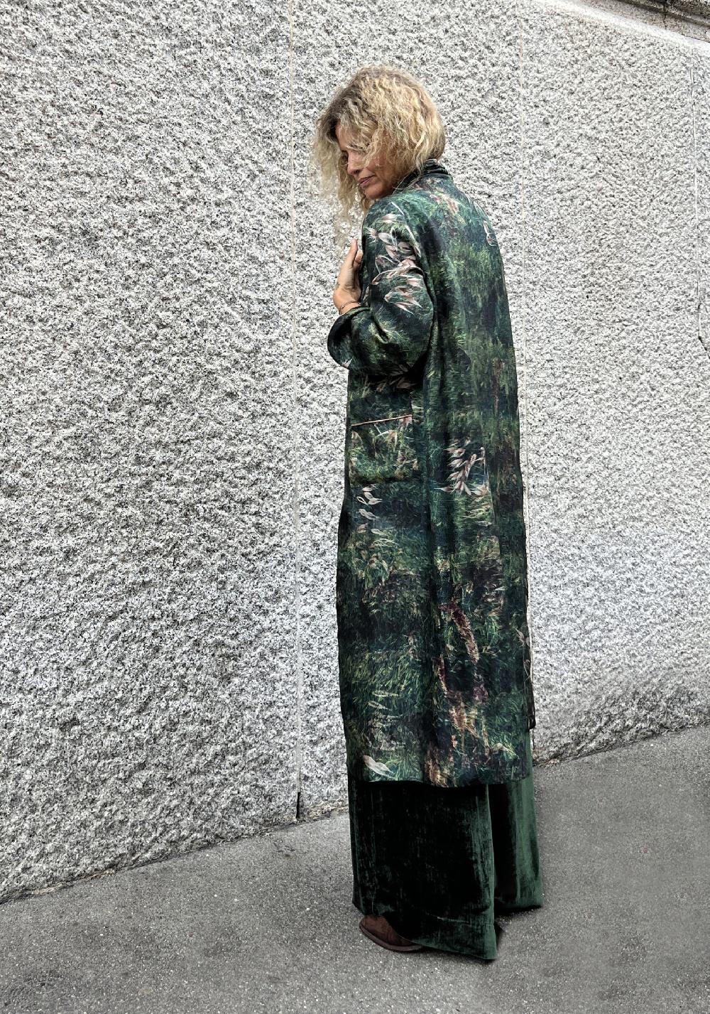 Rose & Lini BOKJA SILK “ROBE” REVERSIBLE GARDEN KIMONO Acquista Ora