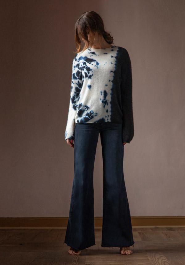 Rose & Lini SUZUSAN CASHMERE “PULL 3028” BLACK & NATURAL Affare Del Giorno