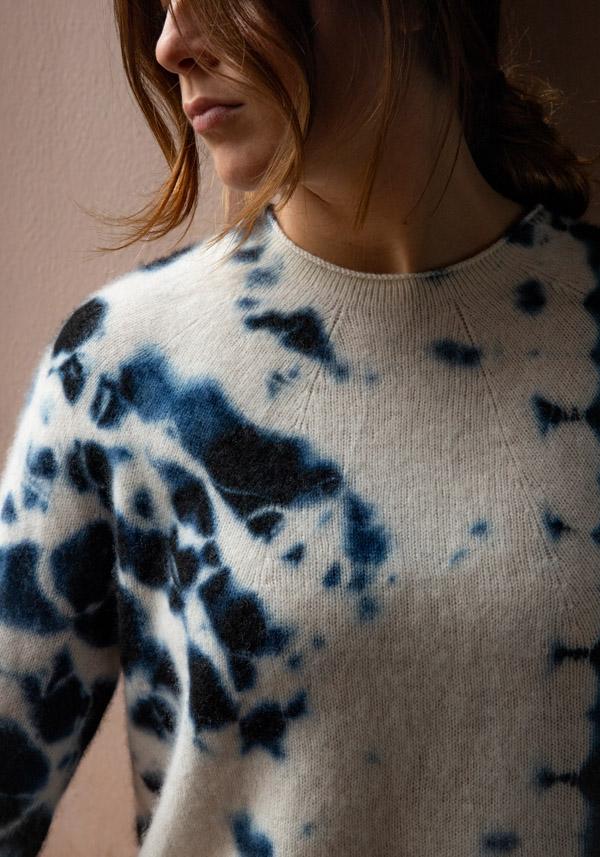 Rose & Lini SUZUSAN CASHMERE “PULL 3028” BLACK & NATURAL Affare Del Giorno